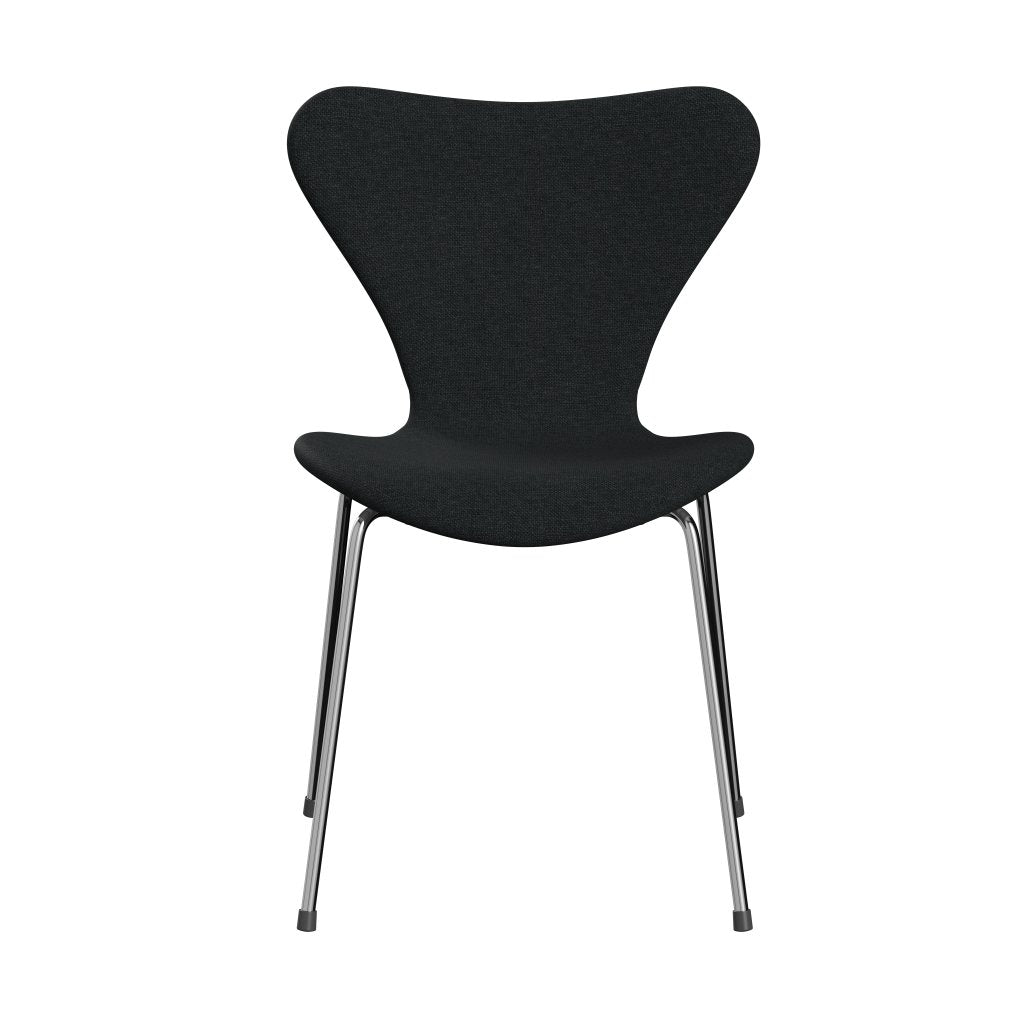 Fritz Hansen 3107 Chair Full Upholstery, Chrome/Sunniva 2 Black/Dark Grey