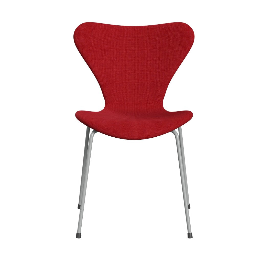 Fritz Hansen 3107 Židle plné čalounění, devět šedé/Hallingdal Red (HAL680)