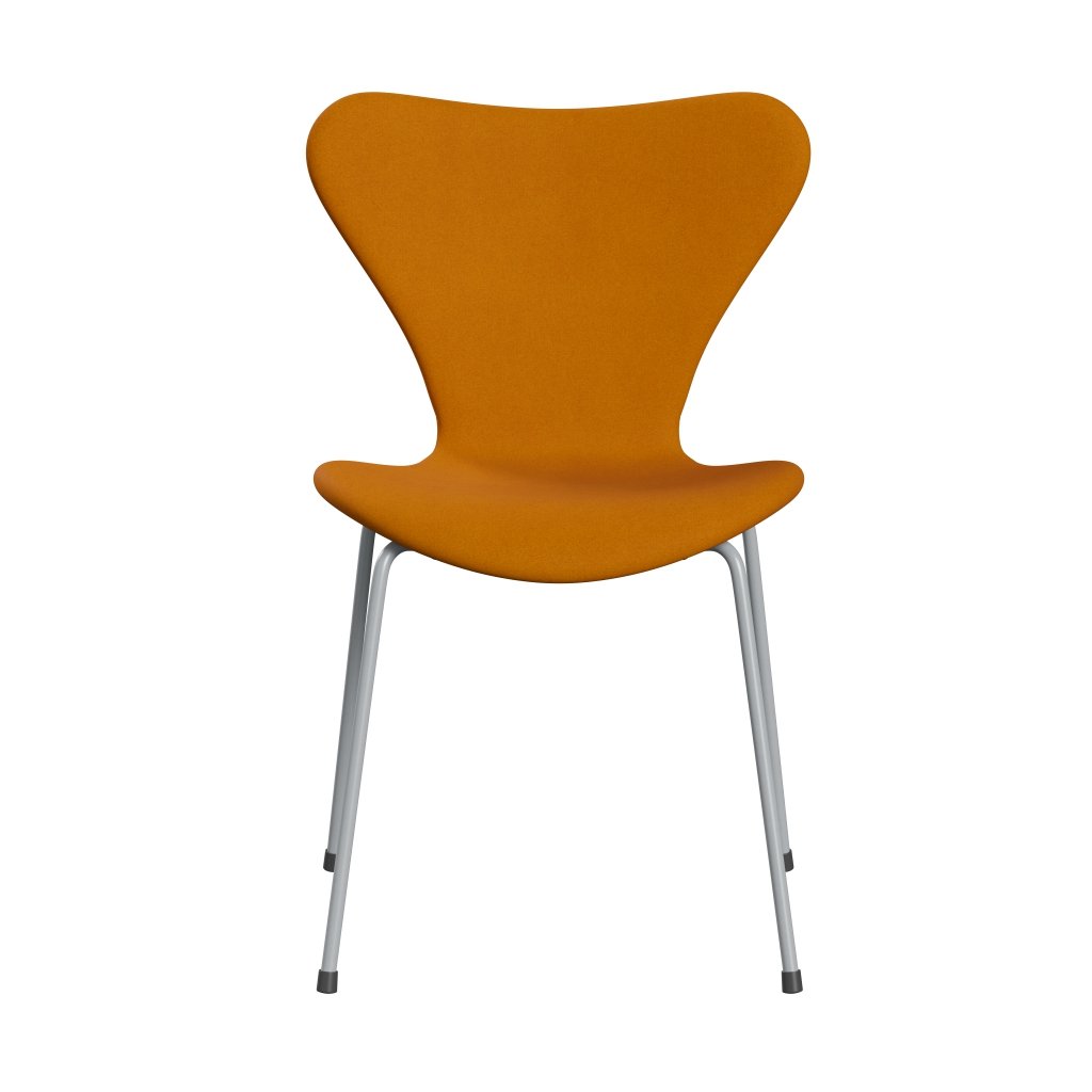 Fritz Hansen 3107 Chair Full Upholstery, Silver Grey/Divina Mustard