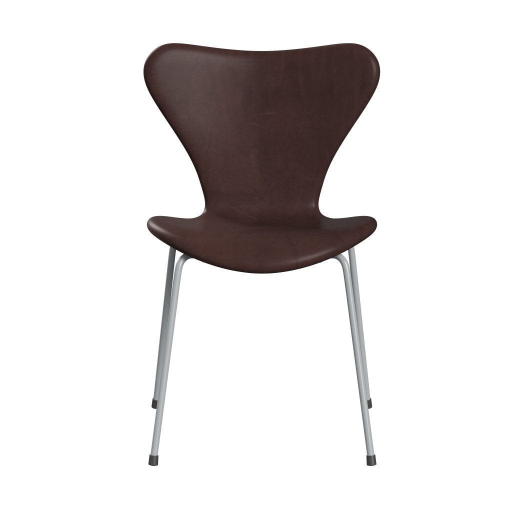 Fritz Hansen 3107 Chair Full Upholstery, Silver Grey/Embrace Chocolate