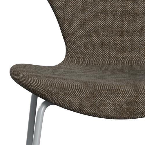 [product_category]-Fritz Hansen 3107 Chair Full Upholstery, Silver Grey/Hallingdal Brown/Grey-Fritz Hansen-3107FU-HAL270-SIGREY-FRI-6