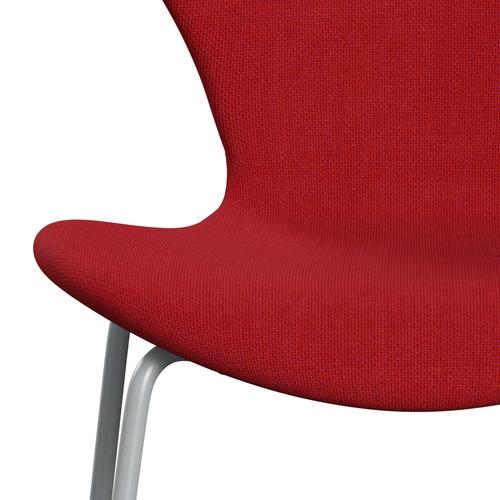 [product_category]-Fritz Hansen 3107 Chair Full Upholstery, Silver Grey/Hallingdal Red (Hal680)-Fritz Hansen-3107FU-HAL680-SIGREY-FRI-6