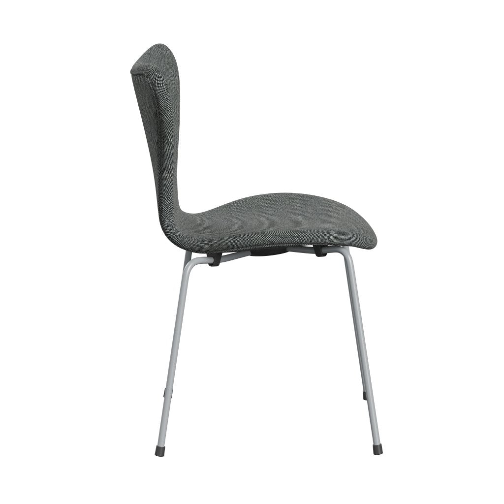 [product_category]-Fritz Hansen 3107 Chair Full Upholstery, Silver Grey/Hallingdal White Black-Fritz Hansen-3107FU-HAL166-SIGREY-FRI-3