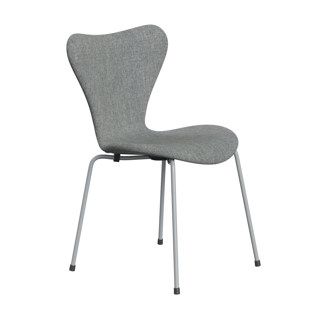 [product_category]-Fritz Hansen 3107 Chair Full Upholstery, Silver Grey/Hallingdal White Grey-Fritz Hansen-3107FU-HAL116-SIGREY-FRI-2