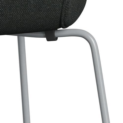 [product_category]-Fritz Hansen 3107 Chair Full Upholstery, Silver Grey/Re Wool Black/Natural-Fritz Hansen-3107FU-REW198-SIGREY-FRI-7