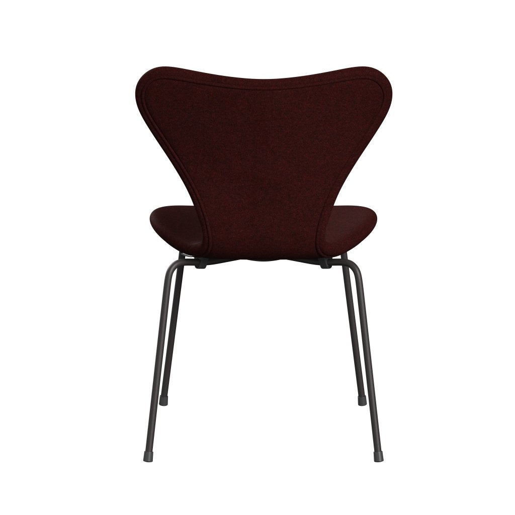 [product_category]-Fritz Hansen 3107 Chair Full Upholstery, Warm Graphite/Divina Melange Burgundy-Fritz Hansen-3107FU-DIM597-WARGRA-FRI-4