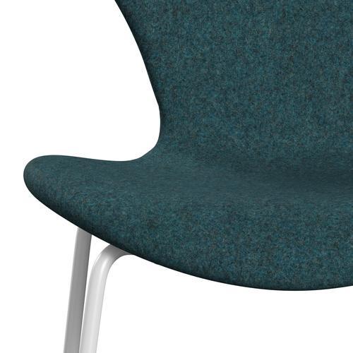 [product_category]-Fritz Hansen 3107 Chair Full Upholstery, White/Divina Md Turquoise Dark-Fritz Hansen-3107FU-DMD843-DRWH-FRI-6