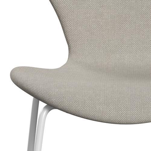 [product_category]-Fritz Hansen 3107 Chair Full Upholstery, White/Hallingdal Light Grey (Hal103)-Fritz Hansen-3107FU-HAL103-DRWH-FRI-6