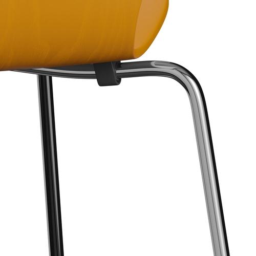 [product_category]-Fritz Hansen 3107 Chair Unupholstered, Chrome/Dyed Ash Burnt Yellow-Fritz Hansen-3107-CA475-CST-FRI-7