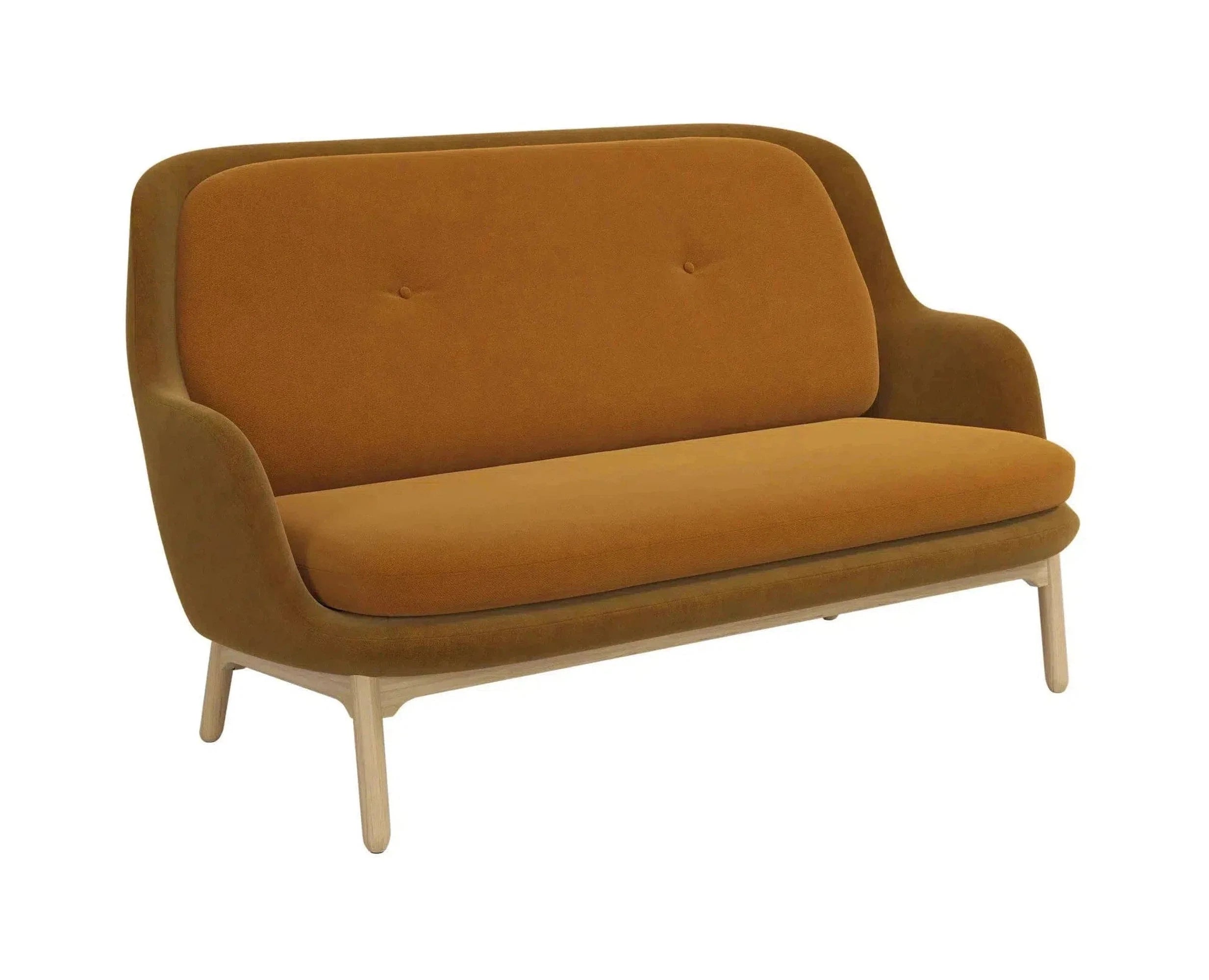 Fritz Hansen Fri Jh150 Mu 2 Seater Sofa, Golden Ocher/Burnt Yellow