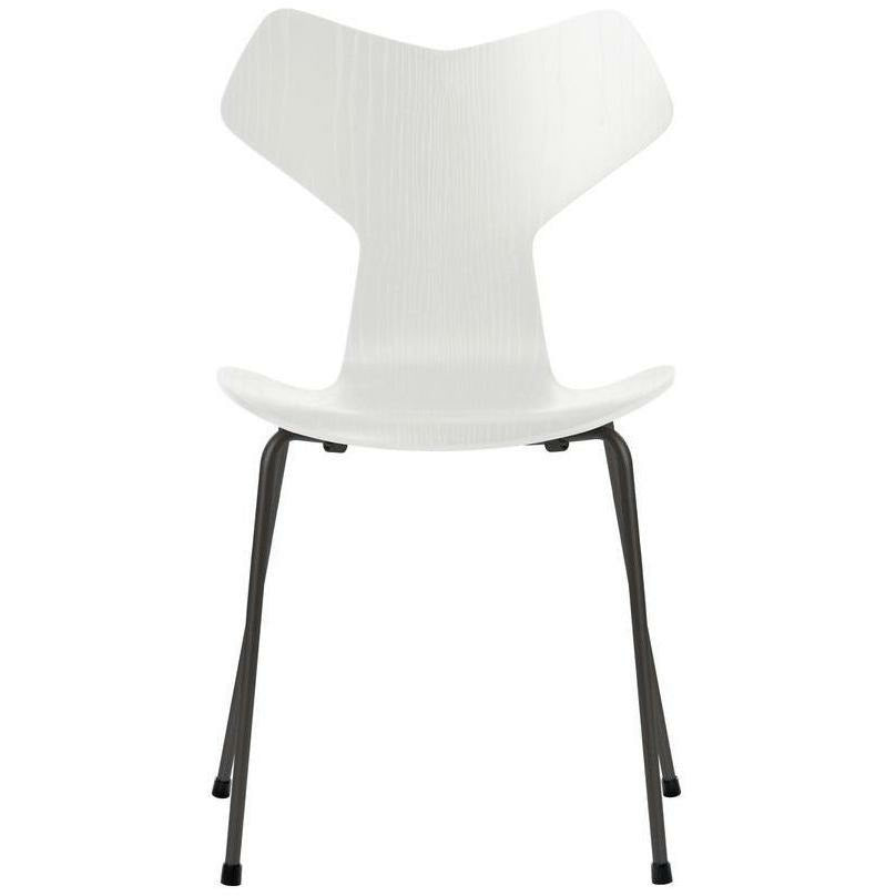 Fritz Hansen Grand Prix Chair Colored Ash White Shell, Warm Graphite Base