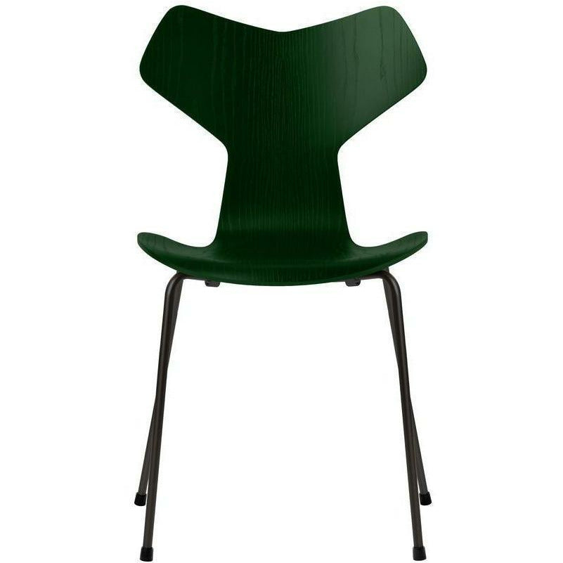 Fritz Hansen Grand Prix Chair Dyed Ash Evergreen Bowl, Black Base