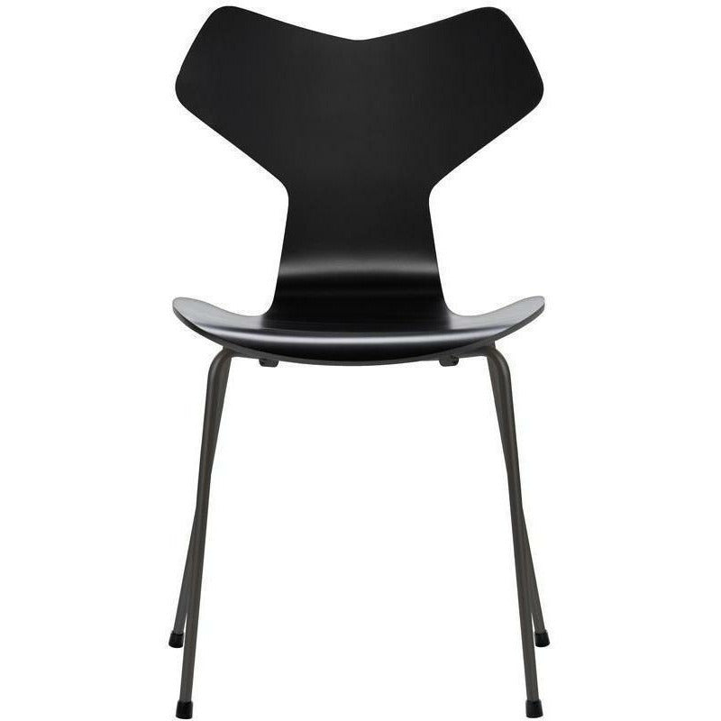 [product_category]-Fritz Hansen Grand Prix Chair Lacquered Black Shell, Warm Graphite Base-Fritz Hansen-3130-Lacquered-Black-WarmGraphite-FRI-1