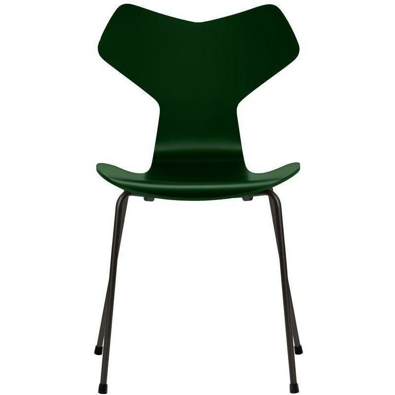 Fritz Hansen Grand Prix Chair Lacquered Evergreen Shell, černá základna