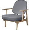  Jh97 Fred Lounge Chair Lacquered Oak světle šedá