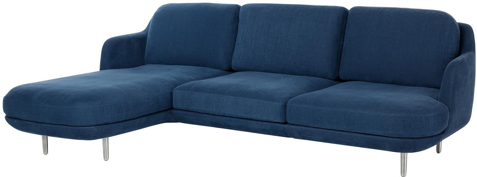 Fritz Hansen Lune Sofa M. Chaiselong opustil 3 osoby, Linara Indigo