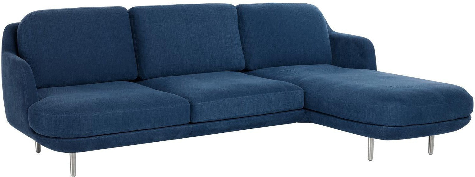 Fritz Hansen Lune Sofa M. Chaiselong Right 3 Osoby, Linara Indigo