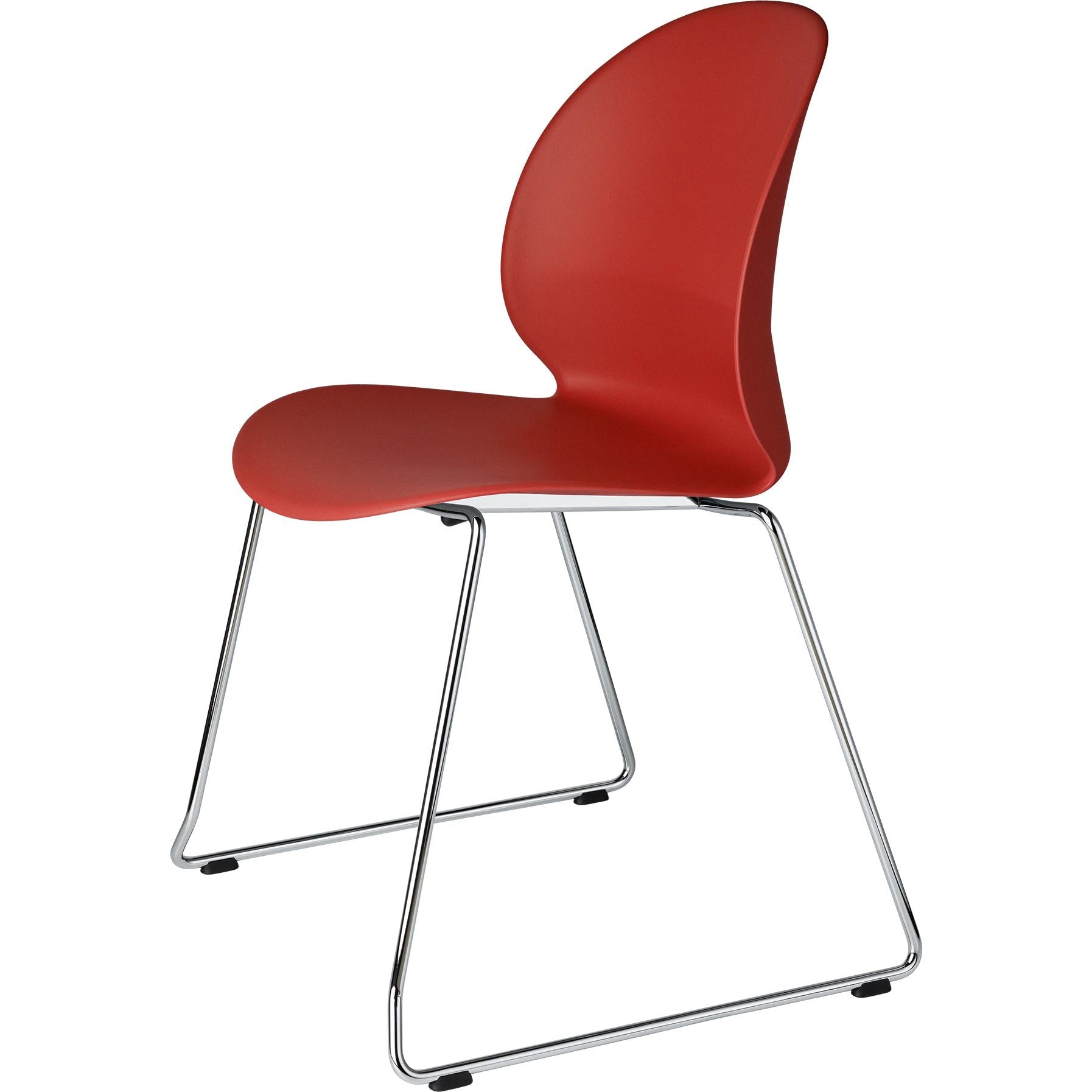 Fritz Hansen N02 Recycle Chair Chromed Steel, Red