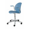 Fritz Hansen N02 Recycle Swivel Armchair, Light Blue/Polished Aluminium