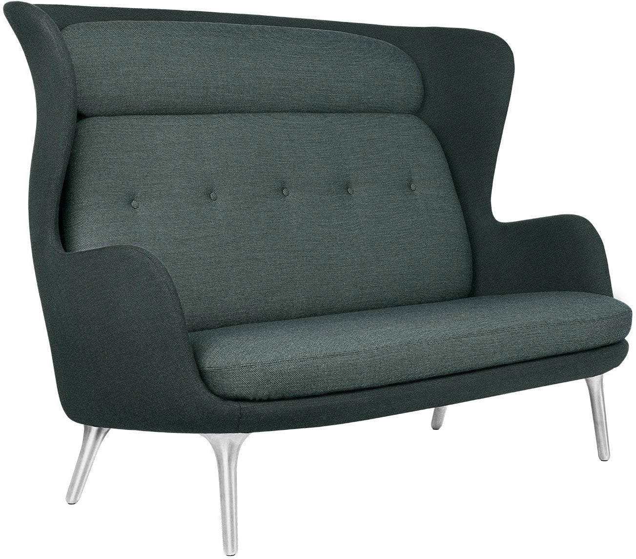 Fritz Hansen Ro -Sofa Aluminium Legs, Fiord Green