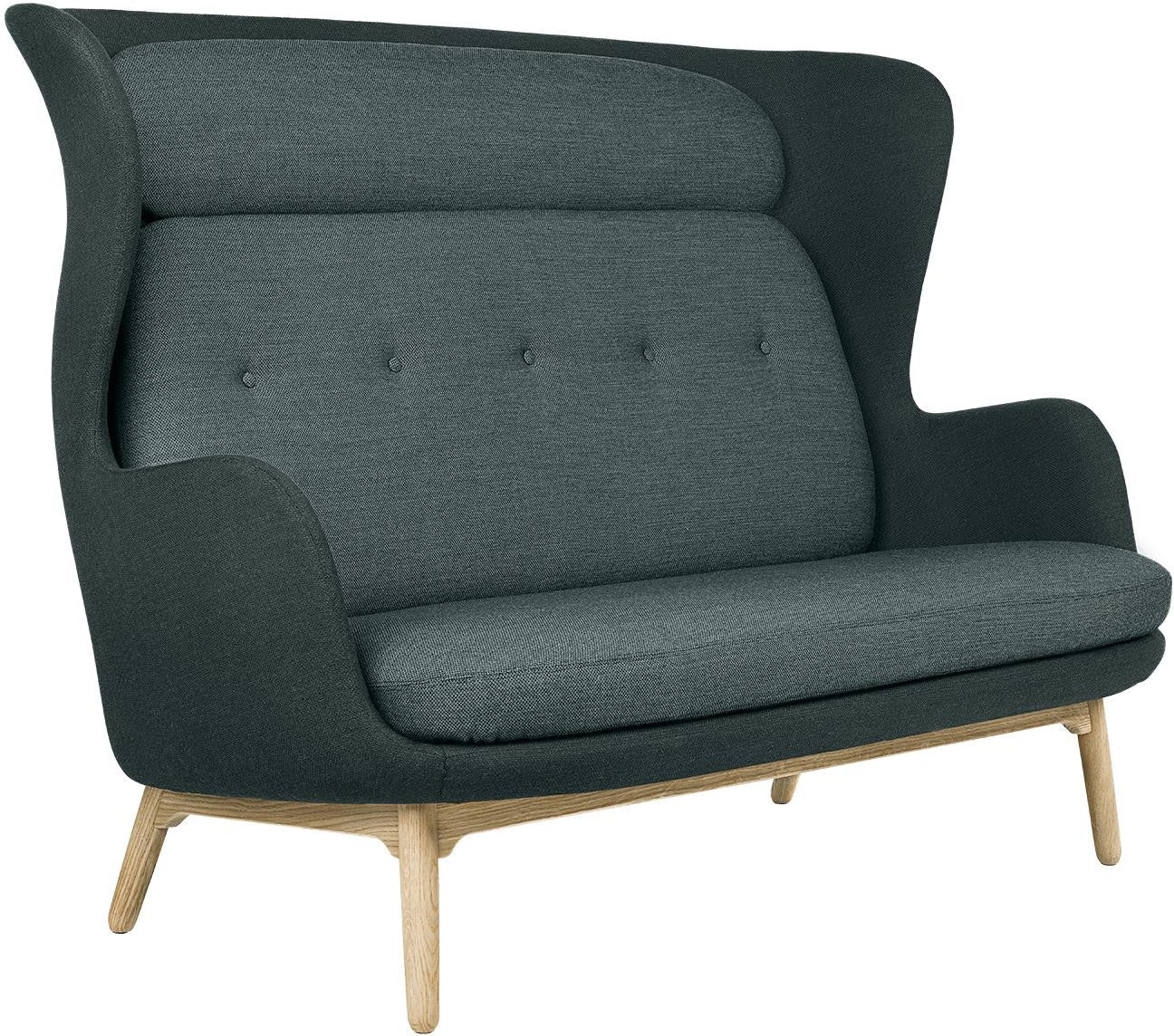 Fritz Hansen Ro -Sofa Wooden Legs, Fiord Green