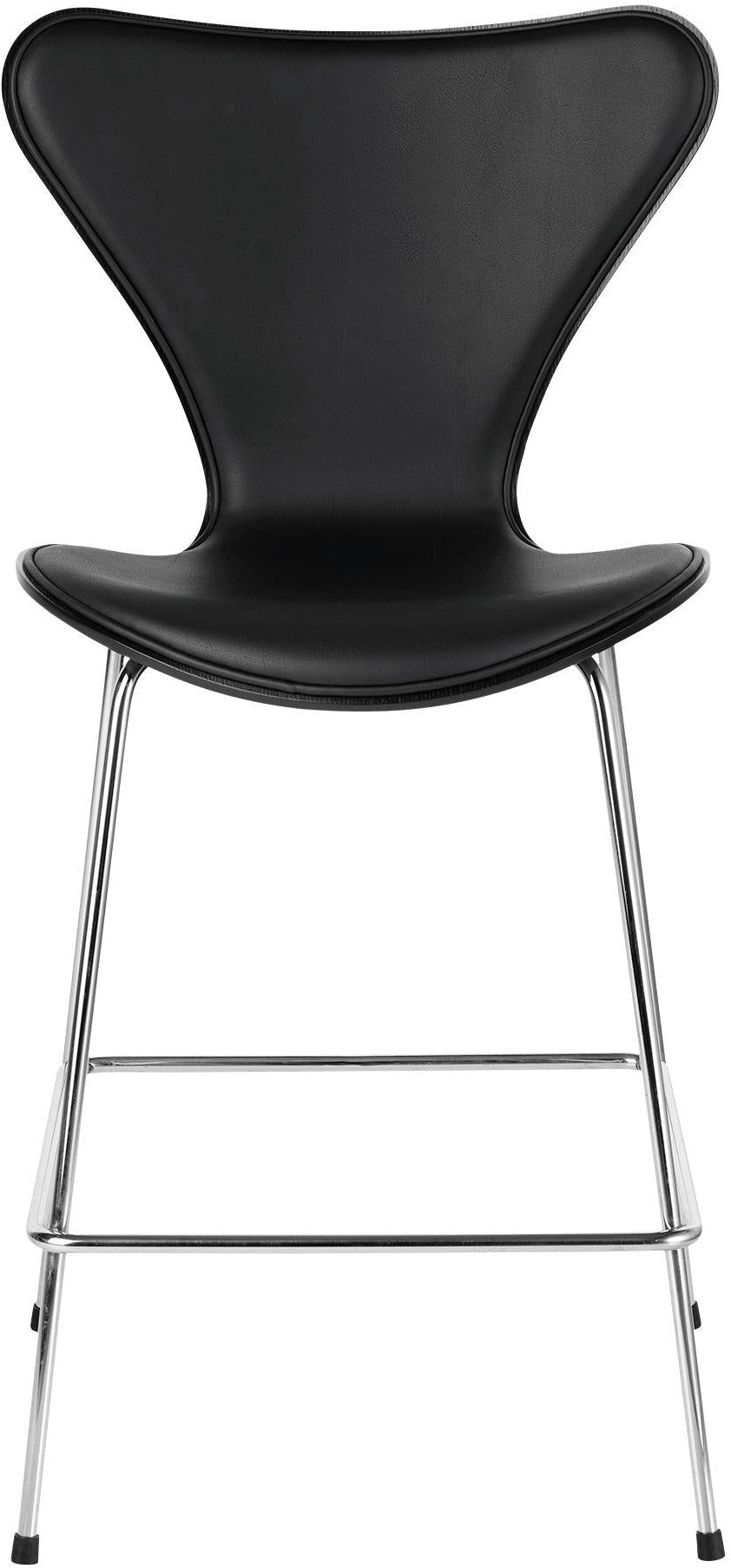 Fritz Hansen Serie 7 Bar Chair Fronce Čholína kůže 64 cm, černá