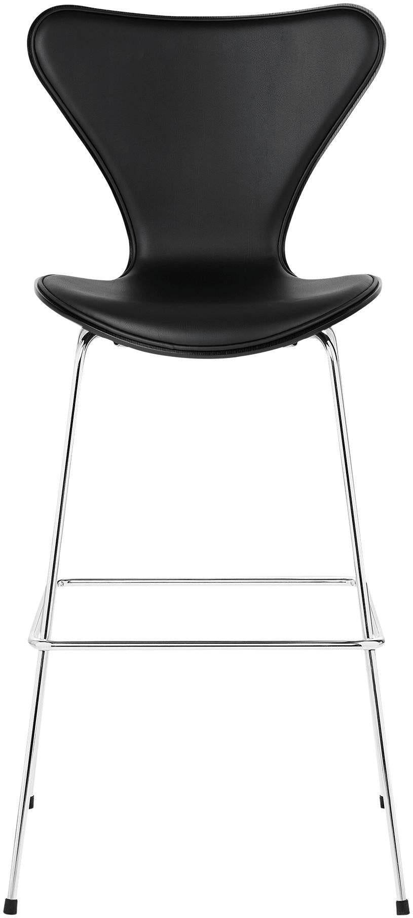 Fritz Hansen Serie 7 Bar Chair Front Čholína kůže 76 cm, Basic Black