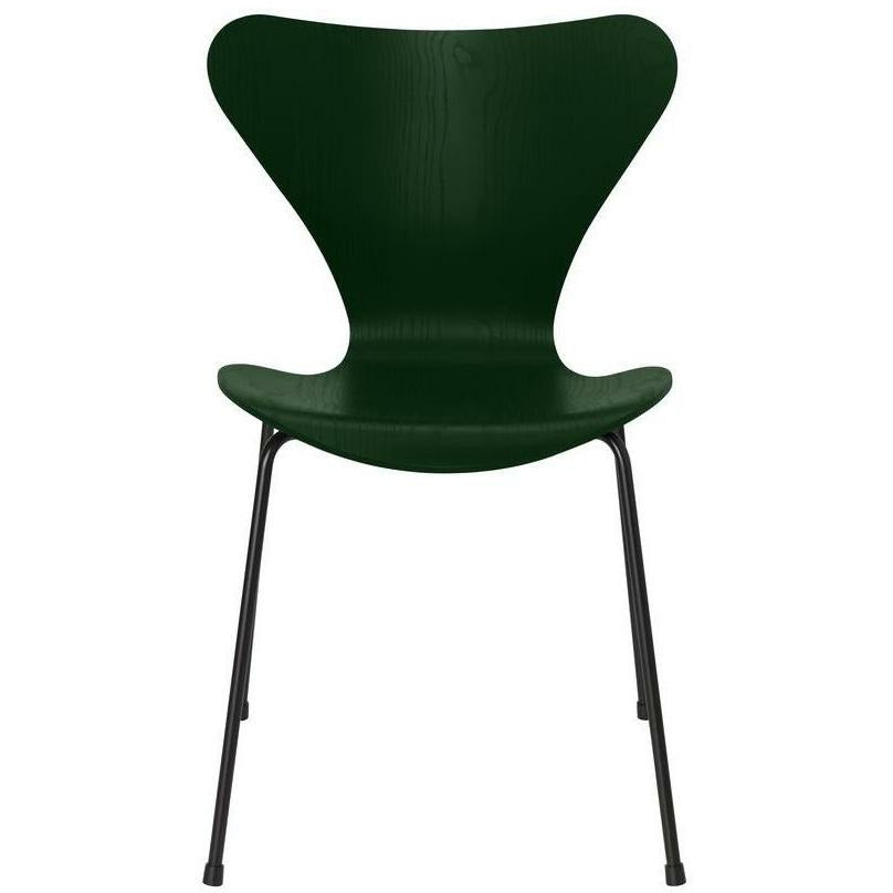 Fritz Hansen Series 7 Chair Dyed Ash Evergreen Bowl, Black Base