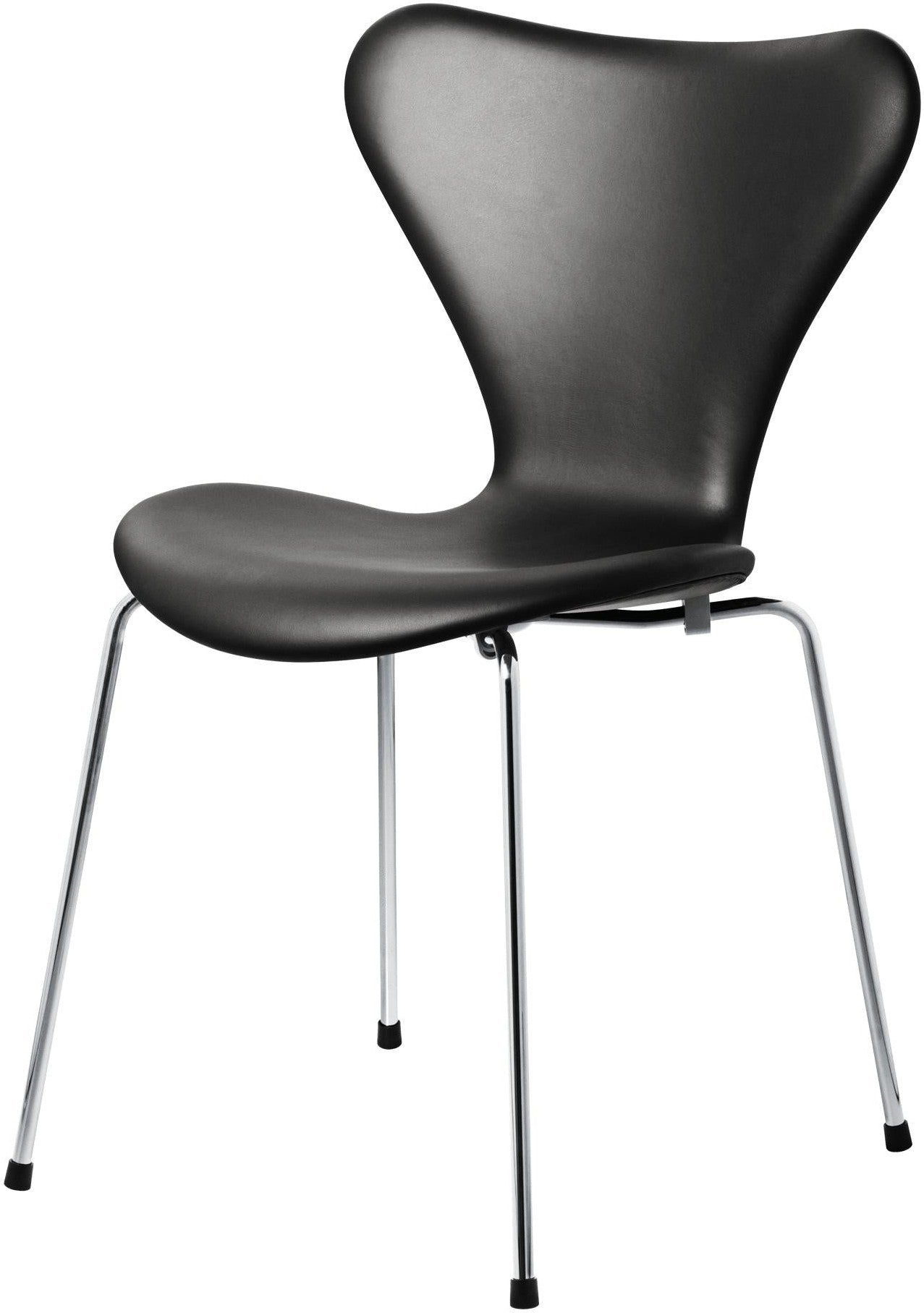 Fritz Hansen Series 7 Chair Full Upholstery Leather, Essential Black