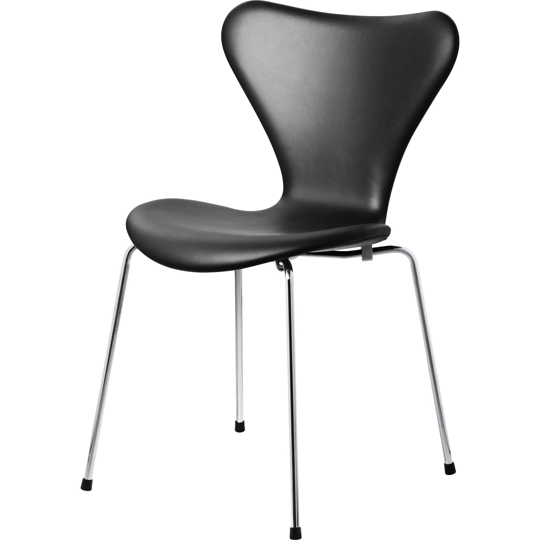 Fritz Hansen Series 7 židle plná čalounění kůže Essential, černá