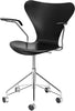 Fritz Hansen Series 7 Swivel Armchair Front Upholstery Leather, Basic Balck