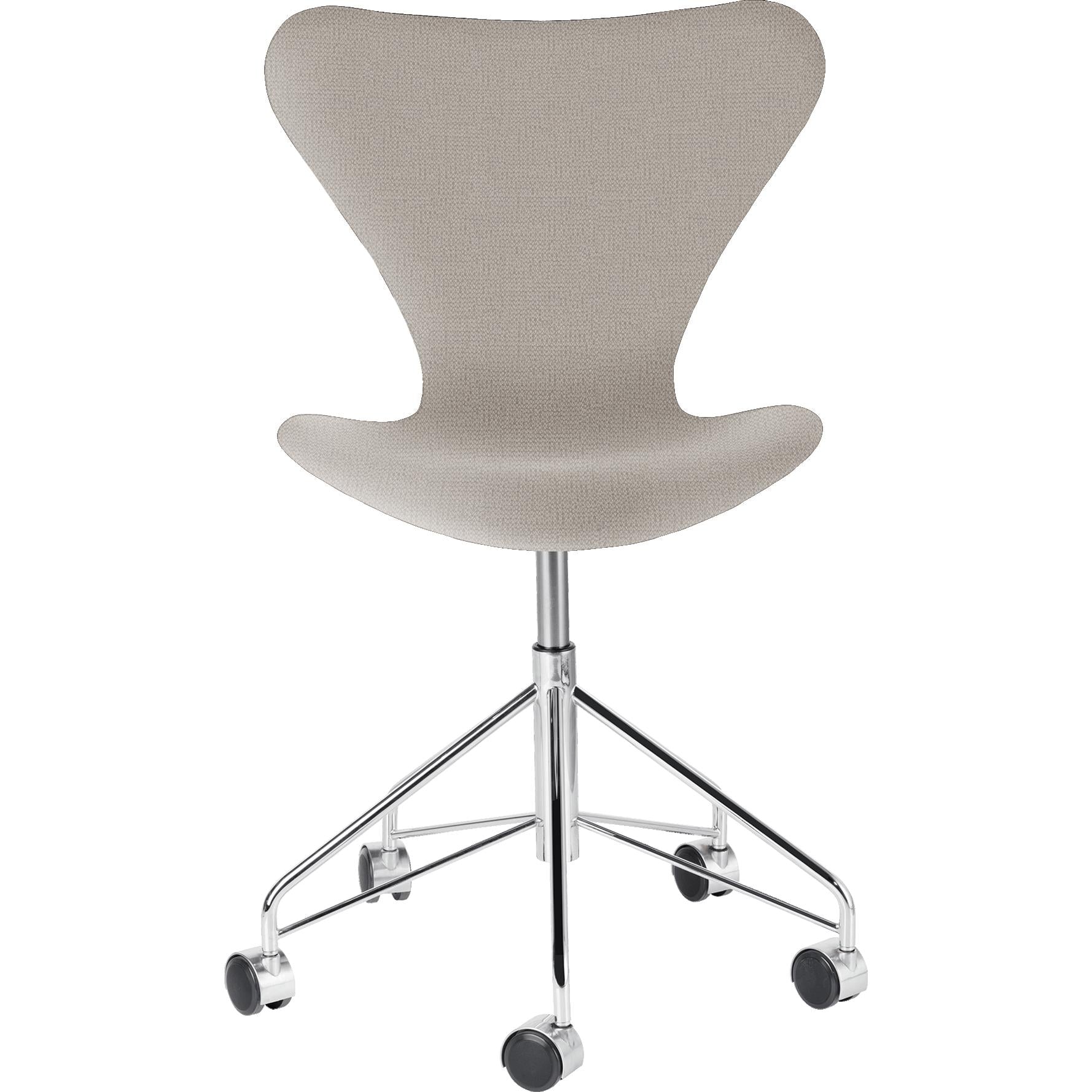 Fritz Hansen Series 7 Otočný křeslo plné čalounění tkaniny Christianshavn, Light Beige