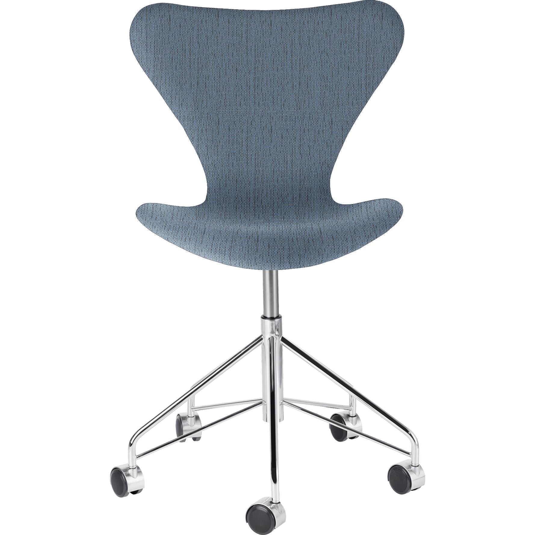 Fritz Hansen Series 7 Swivel Chair Full Upholstery Fabric Christianshavn, Light Blue