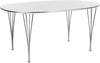 Fritz Hansen Super Elipse Table Chrome 100 x150 cm, bílý laminát