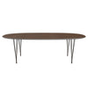 Fritz Hansen Superellipse Dining Table Brown Bronze/Walnut Veneer, 240x120 Cm