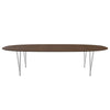 Fritz Hansen Superellipse Dining Table Chrome/Walnut Veneer With Walnut Table Edge, 300x130 Cm