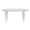 Fritz Hansen Superellipse Dining Table Grey Powder Coated/White Fenix Laminates, 170x100 Cm