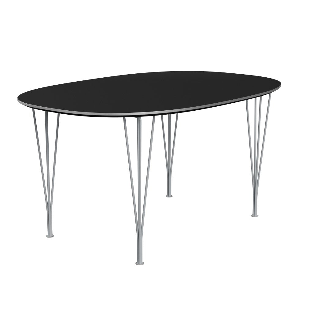 [product_category]-Fritz Hansen Superellipse Dining Table Silvergrey/Black Fenix Laminates, 150x100 Cm-Fritz Hansen-B612-FXBLL-SPAL-SIGREY-FRI-2