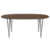 Fritz Hansen Superellipse Dining Table Warm Graphite/Walnut Veneer With Walnut Table Edge, 180x120 Cm