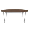 Fritz Hansen Superellipse Extendable Table Grey Powder Coated/Walnut Veneer, 300x120 Cm