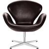 Fritz Hansen Svanen Lounge Chair Leather, elegance tmavě hnědá