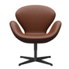  Swan Lounge Chair Black Lacquered/Aura Cognac