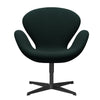  Swan Lounge Chair Black Lacquered/Christianshavn Dark Green