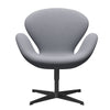  Swan Lounge Chair Black Lacquered/Christianshavn Light Grey Plain