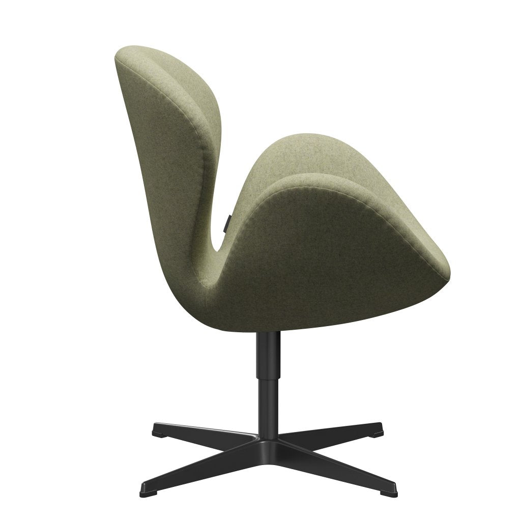 [product_category]-Fritz Hansen Swan Lounge Chair, Black Lacquered/Divina Md Soft Green-Fritz Hansen-3320-DMD913-BLLA-FRI-3