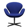  Swan Lounge Chair Black Lacquered/Divina Melange Blue (747)