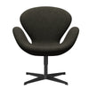  Swan Lounge Chair Black Lacquered/Divina melange šedá hnědá