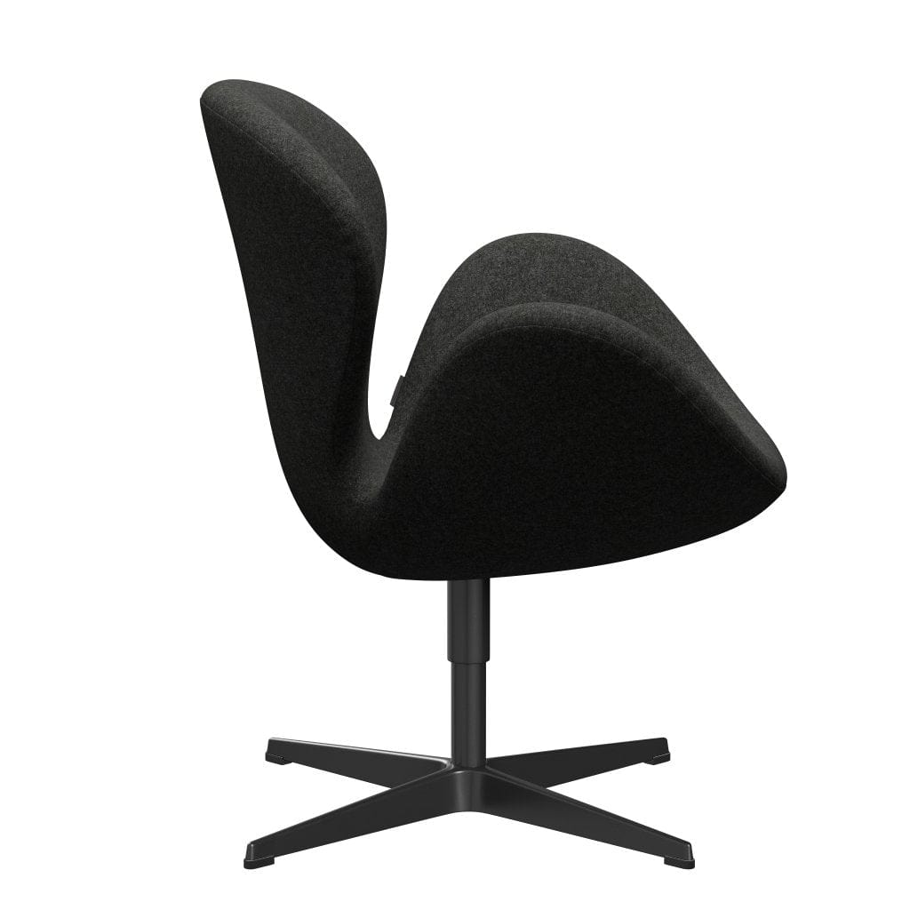 [product_category]-Fritz Hansen Swan Lounge Chair, Black Lacquered/Divina Melange Grey-Fritz Hansen-3320-DIM170-BLLA-FRI-3