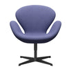  Swan Lounge Chair Black Lacquered/Divina Melange Violet Light