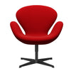  Swan Lounge Chair Black Lacquered/Divina Red (623)